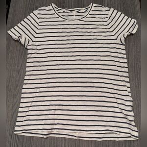 J. Crew Navy and White Striped Short Sleeve Tee